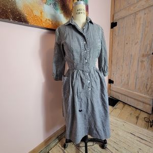 S| Black Gingham Vintage Dress